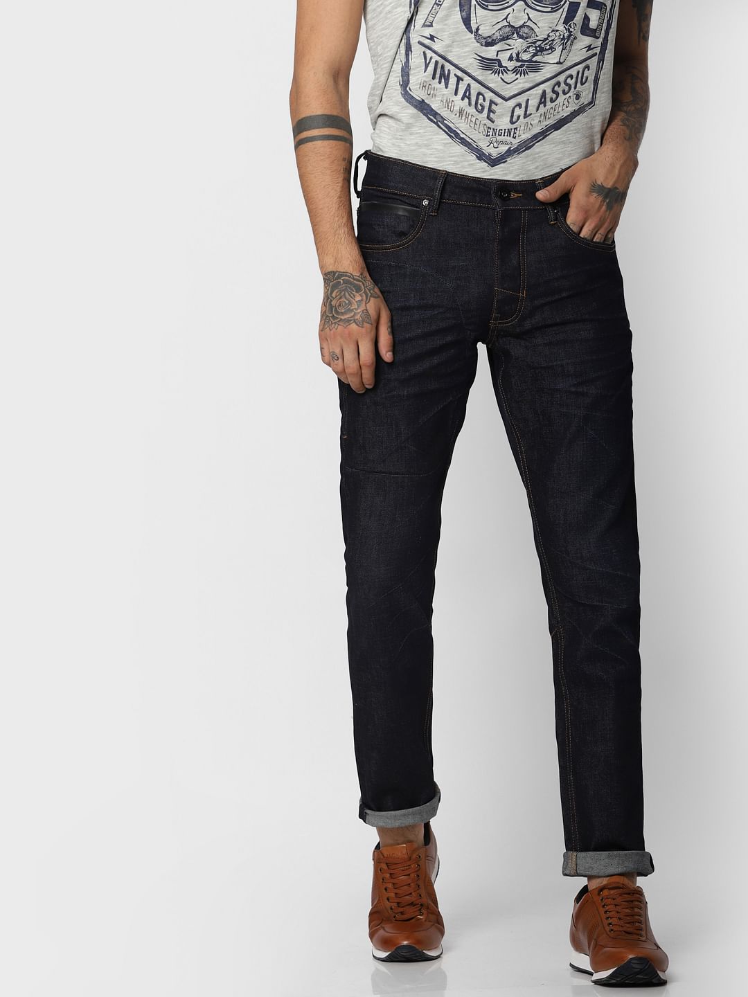 Dark Blue    Aqua Safe    Glenn Slim Fit Jeans