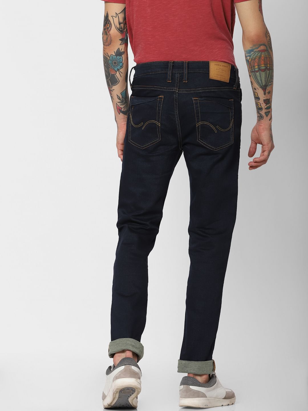 Blue Low Rise Indigo Knit Ben Skinny Fit Jeans