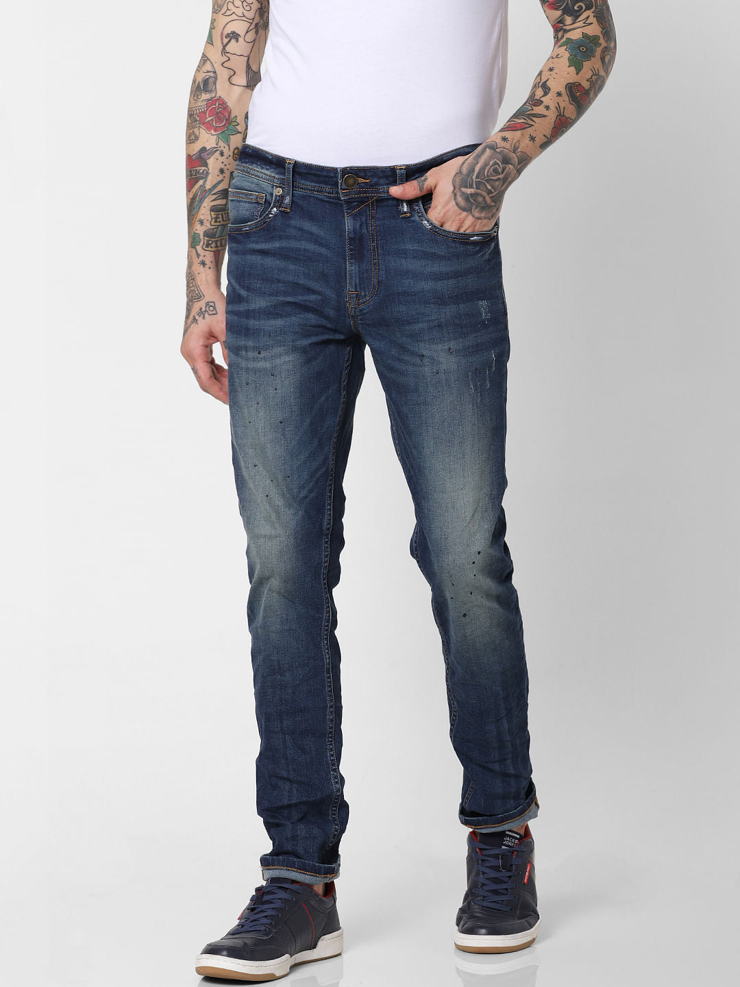 Blue Low Rise Ben Skinny Fit Jeans