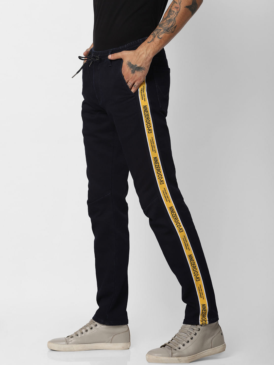 Blue Low Rise Indigo Knit Slim Jeans