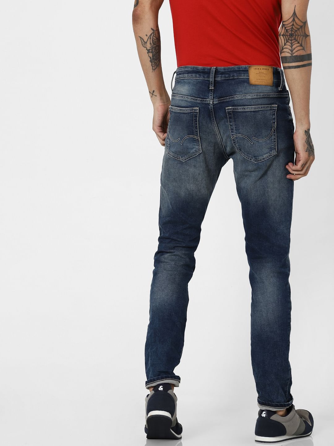 Blue Low Rise Indigo Knit Ben Skinny Jeans