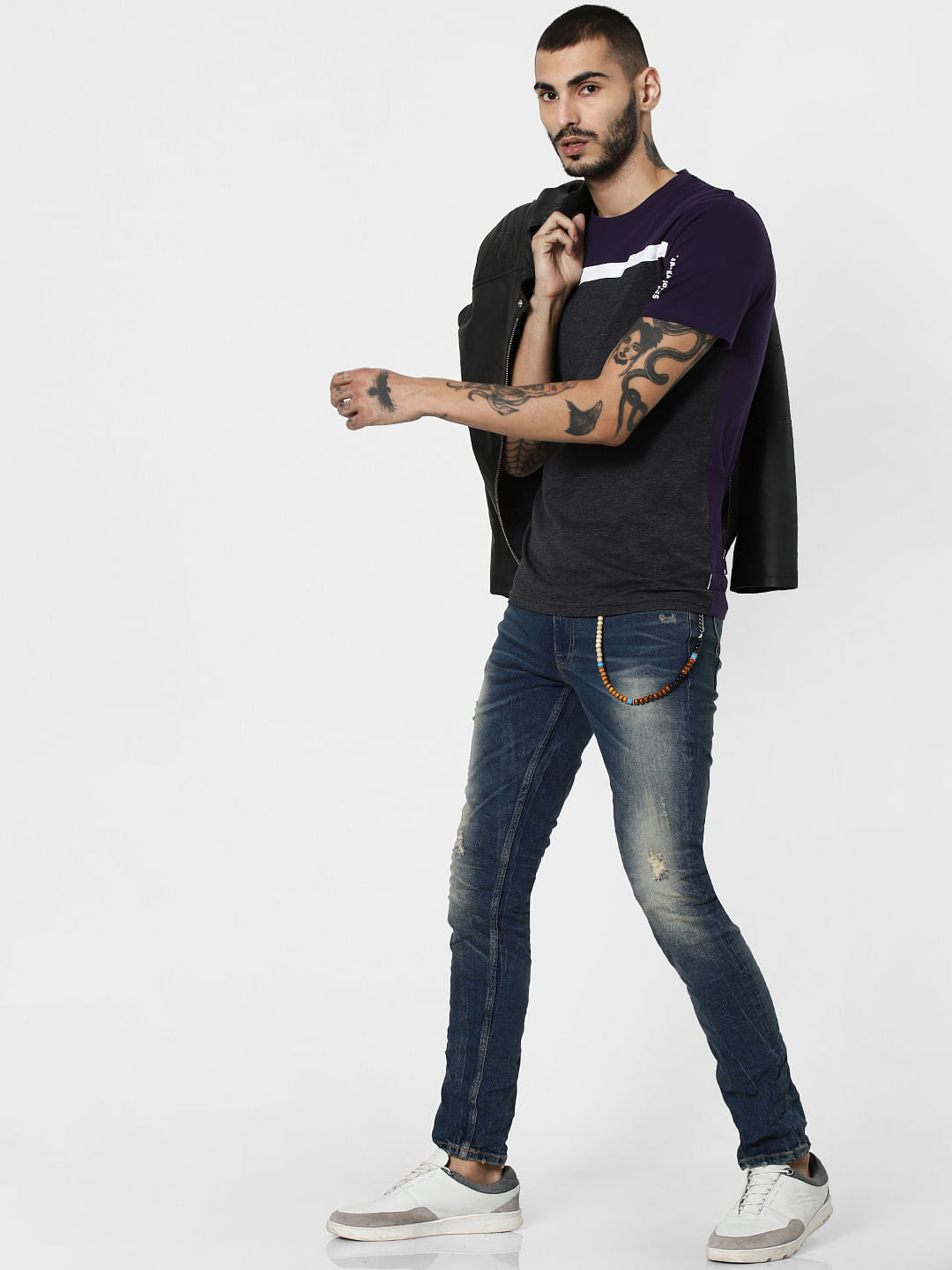 Blue Low Rise Distressed Ben Skinny Jeans - 28/30