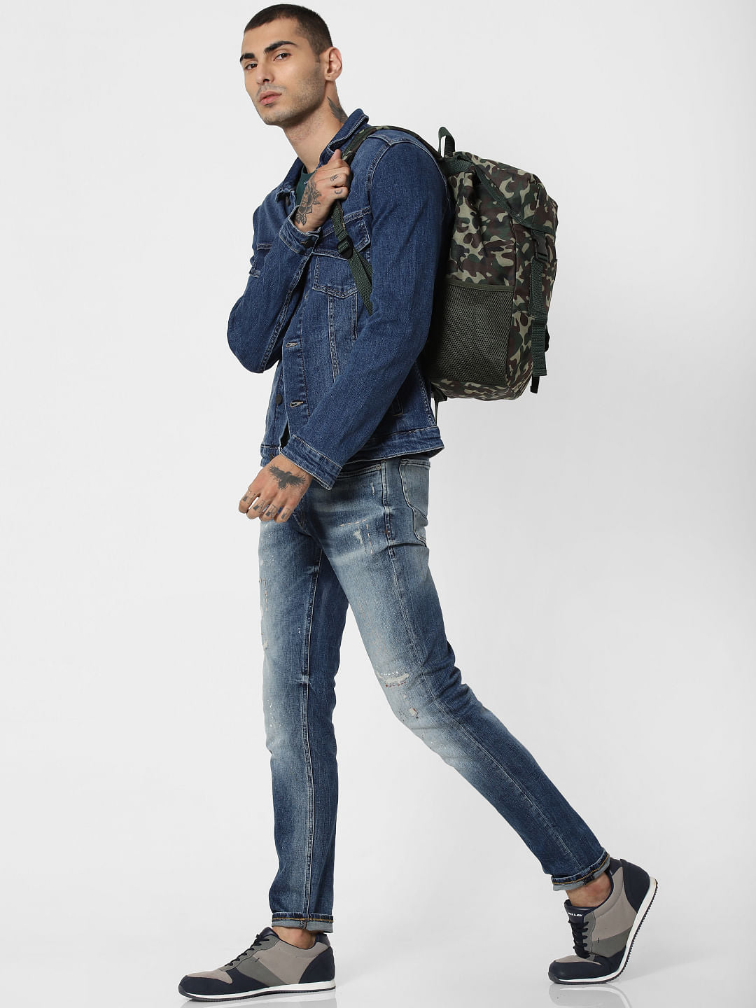 Green Camo Print Backpack - ONE