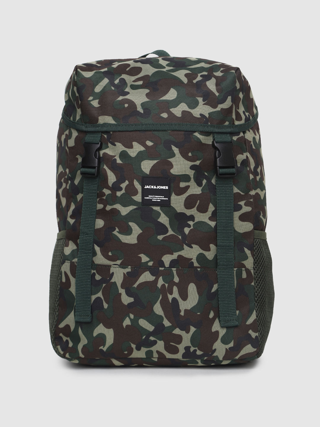 Green Camo Print Backpack