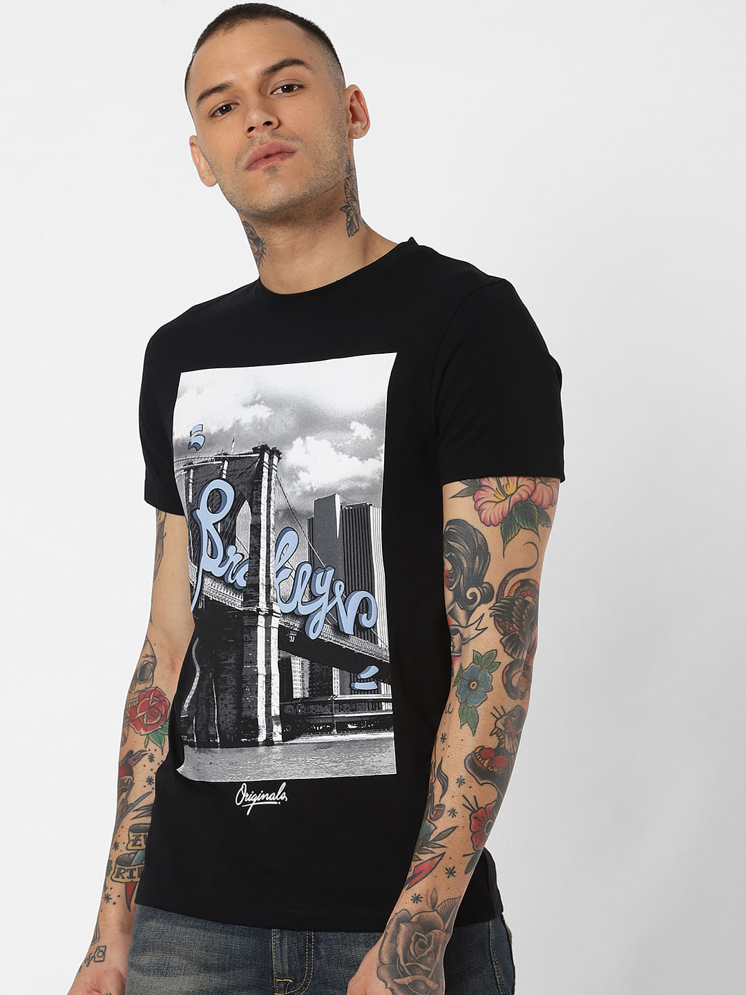 Black Brooklyn Bridge Crew Neck T-Shirt