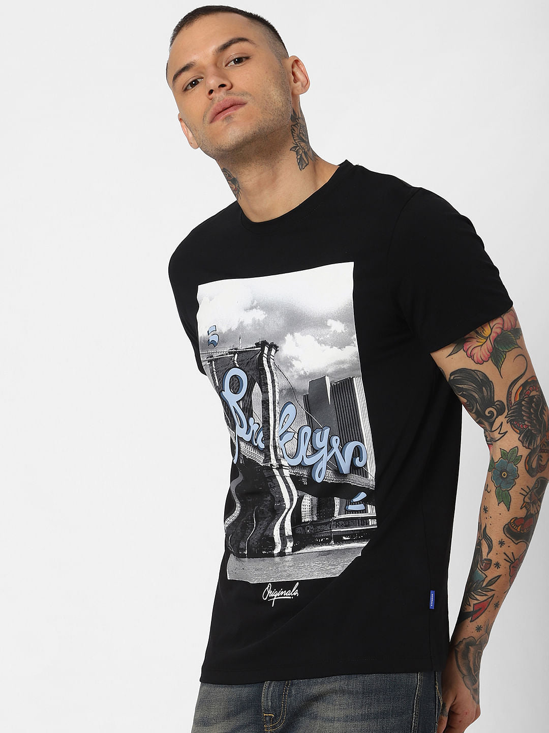 Black Brooklyn Bridge Crew Neck T-Shirt