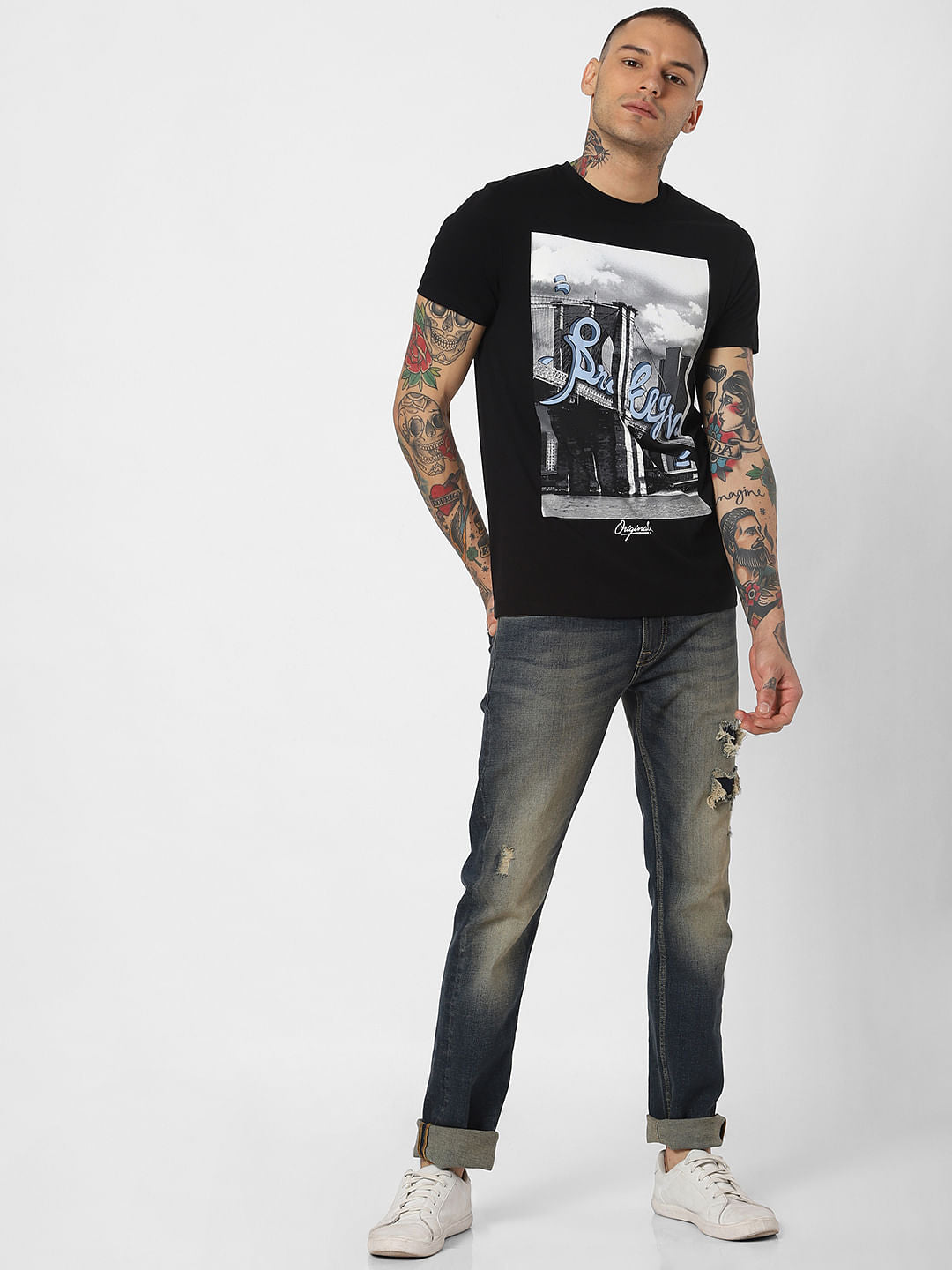 Black Brooklyn Bridge Crew Neck T-Shirt
