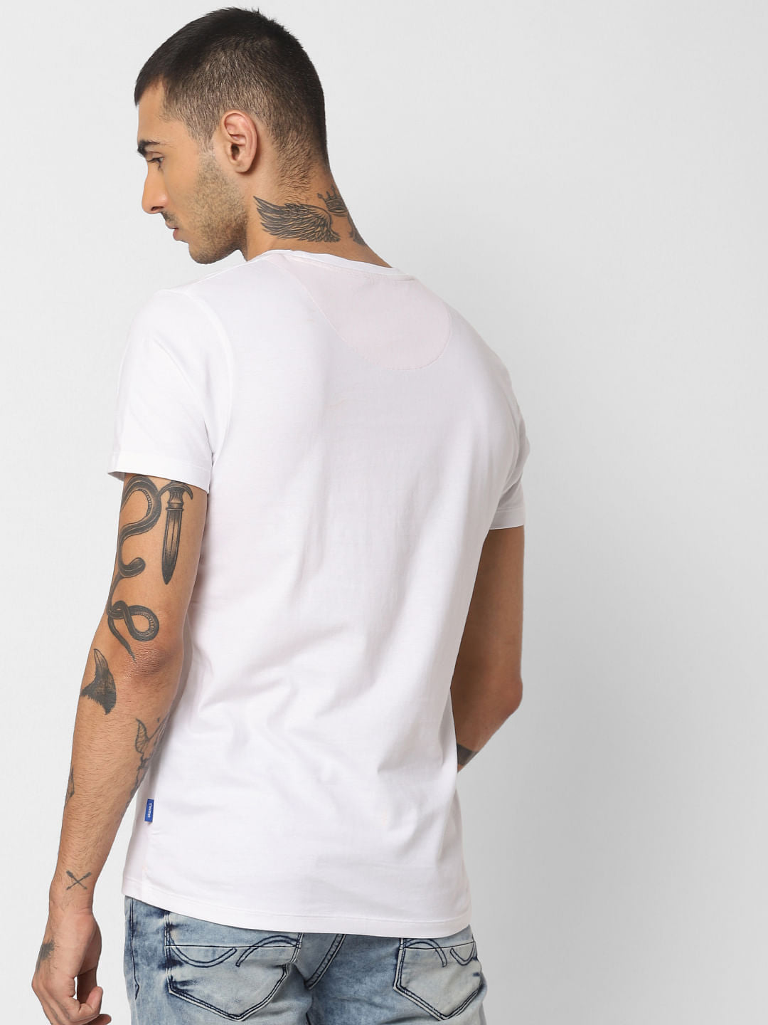 White Graphic Print Crew Neck T-Shirt