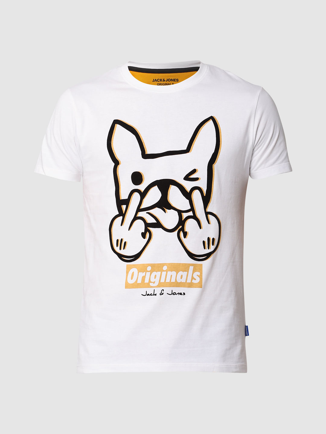 White Graphic Print Crew Neck T-Shirt