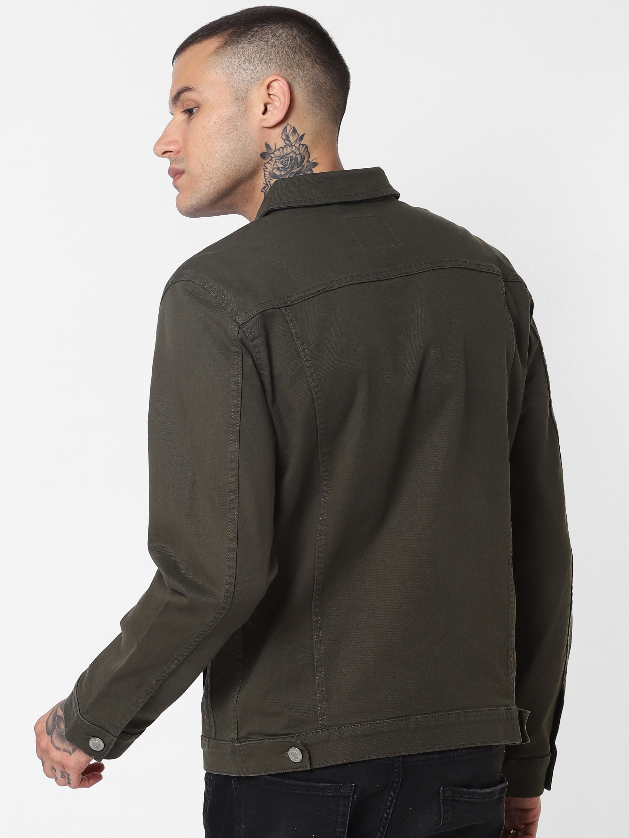 Dark Green Denim Jacket
