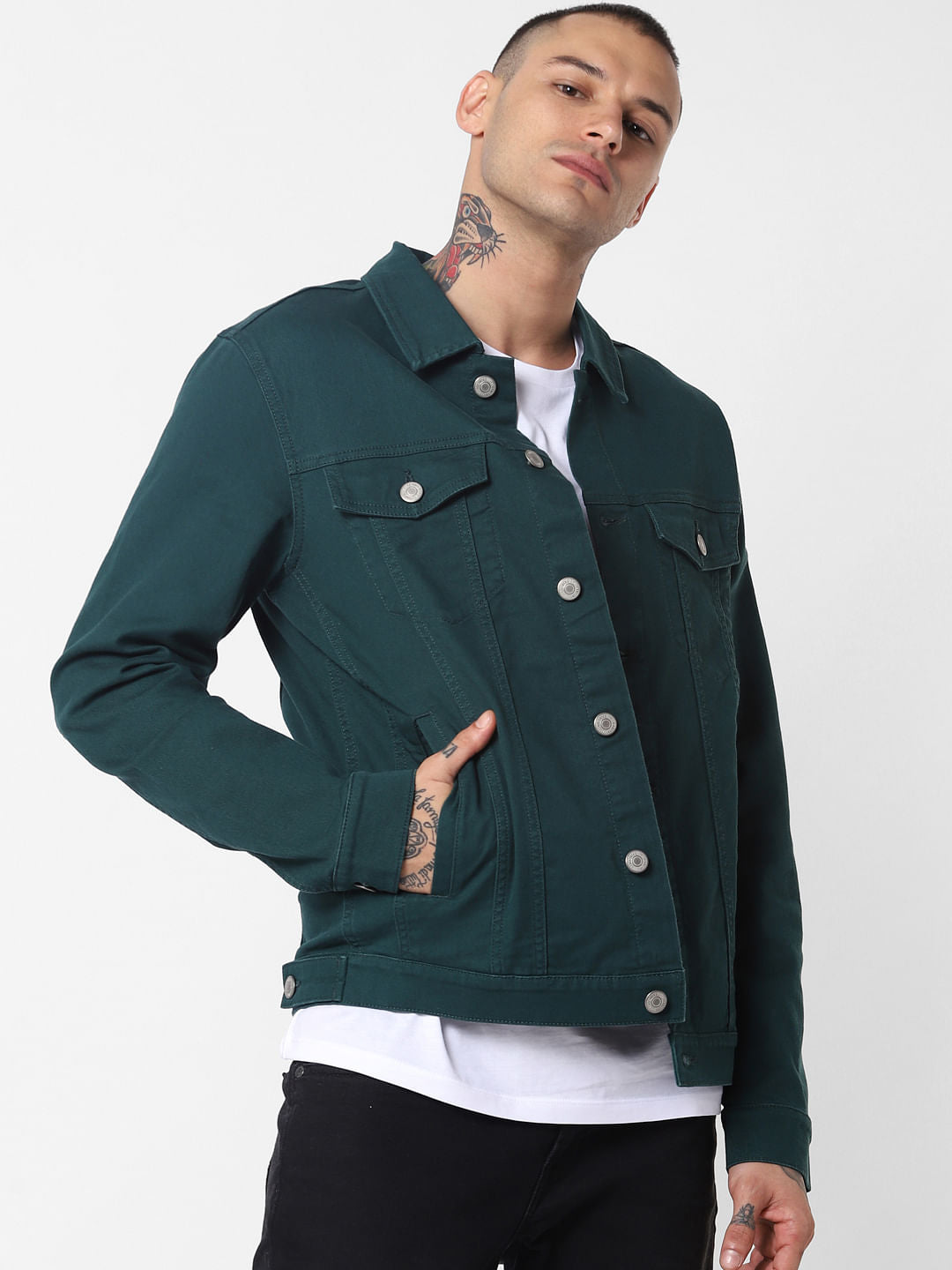 Teal Denim Jacket - S
