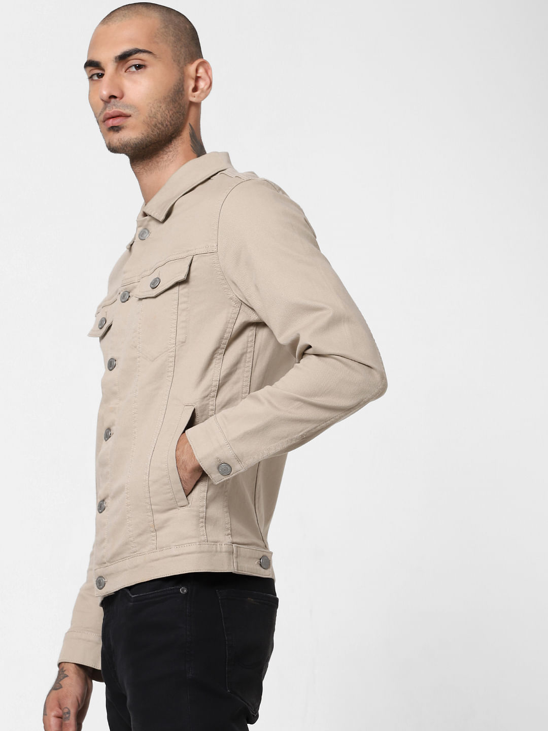 Beige Denim Jacket