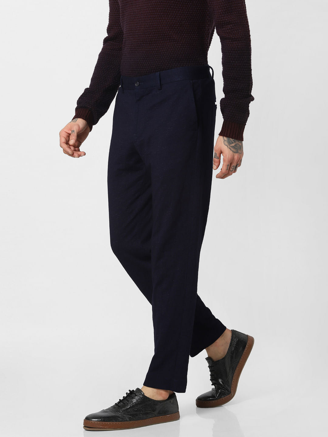 Navy Blue Slim Fit Trousers
