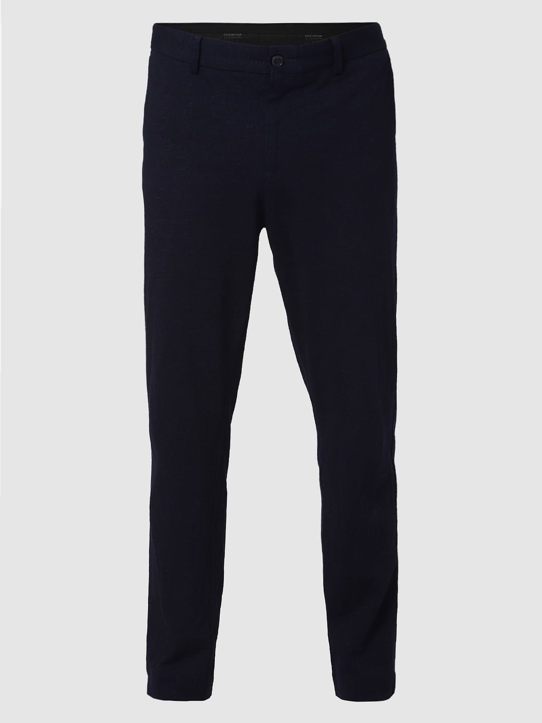 Navy Blue Slim Fit Trousers
