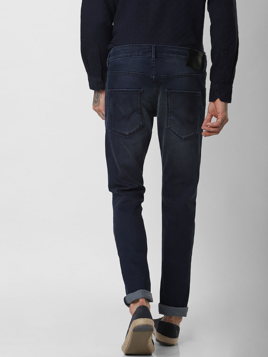 Blue Low Rise Ripped Glenn Slim Fit Jeans