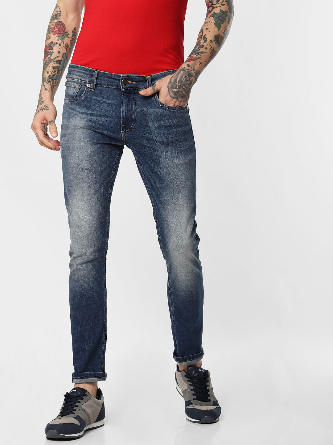 Blue Low Rise Glenn Slim Fit Jeans - 28/30