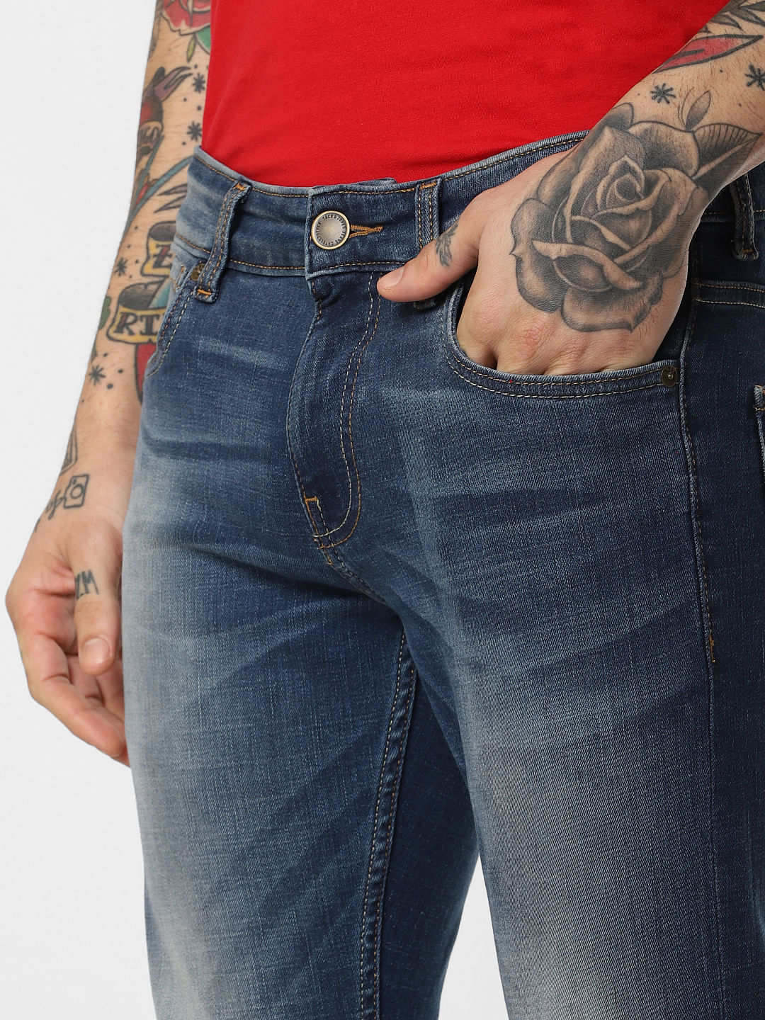 Blue Low Rise Glenn Slim Fit Jeans