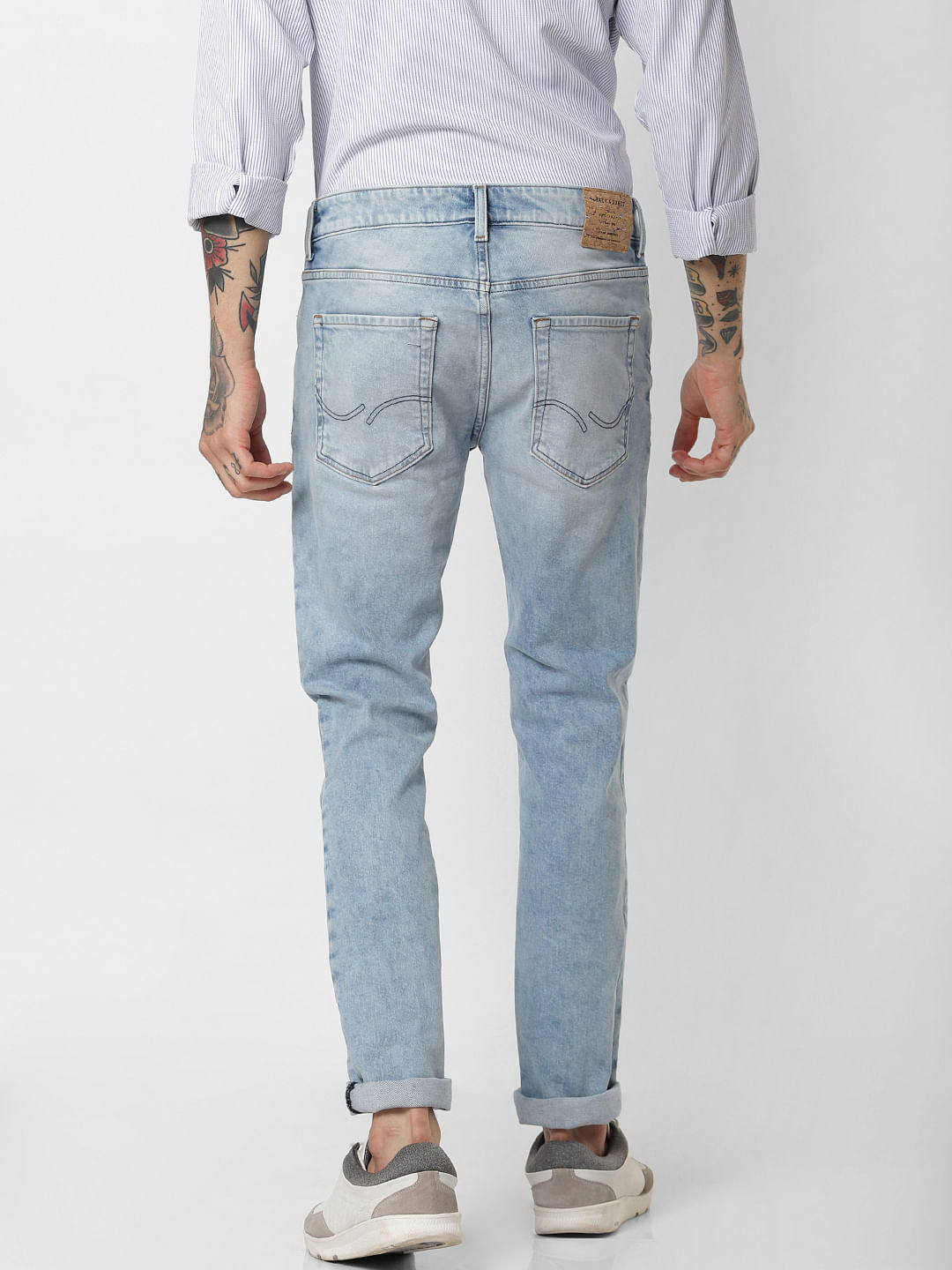 Blue Low Rise Washed Ben Skinny Fit Jeans