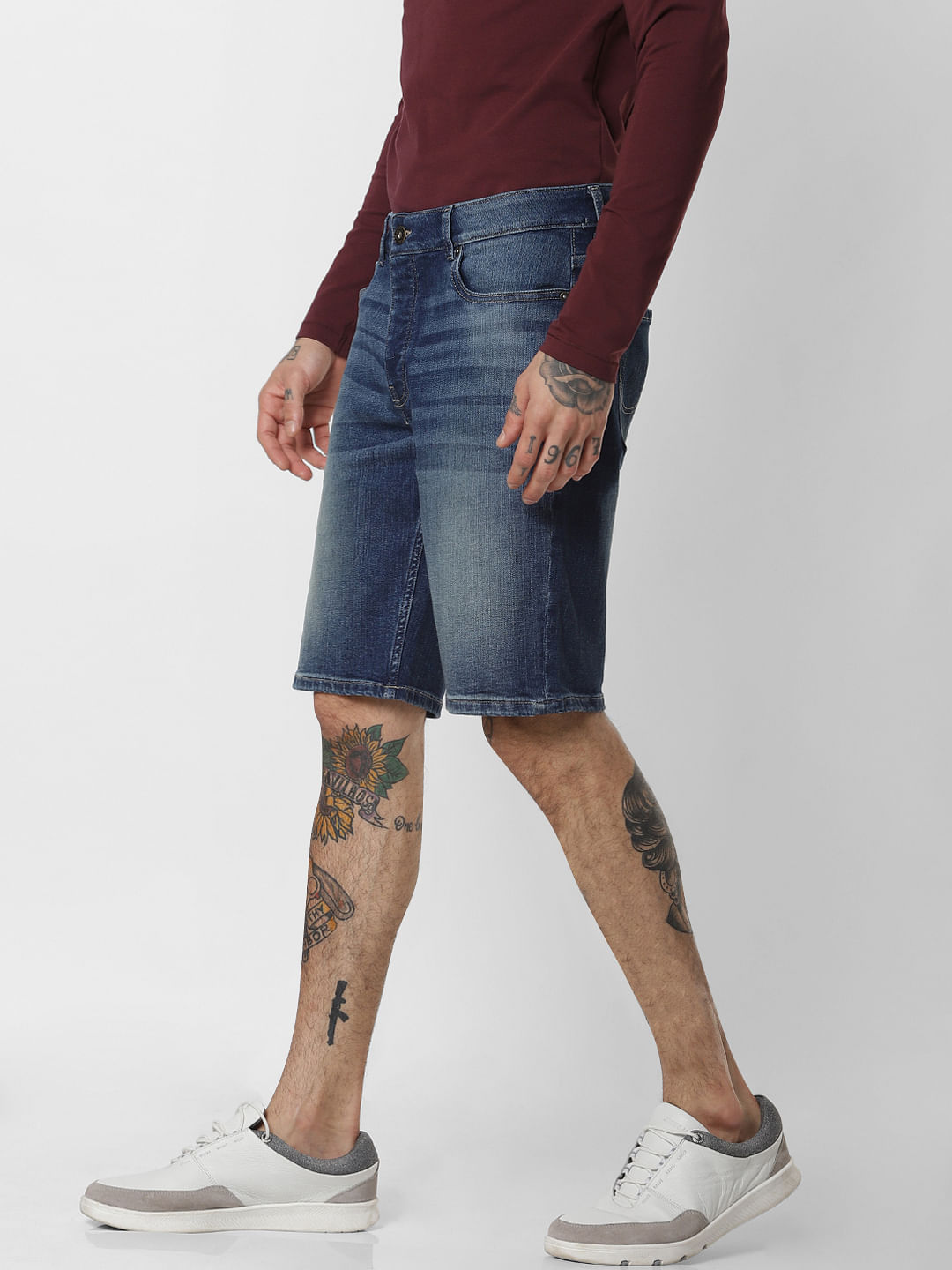 Dark Blue Denim Shorts