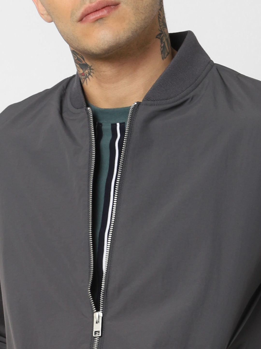 Grey Bomber Jacket