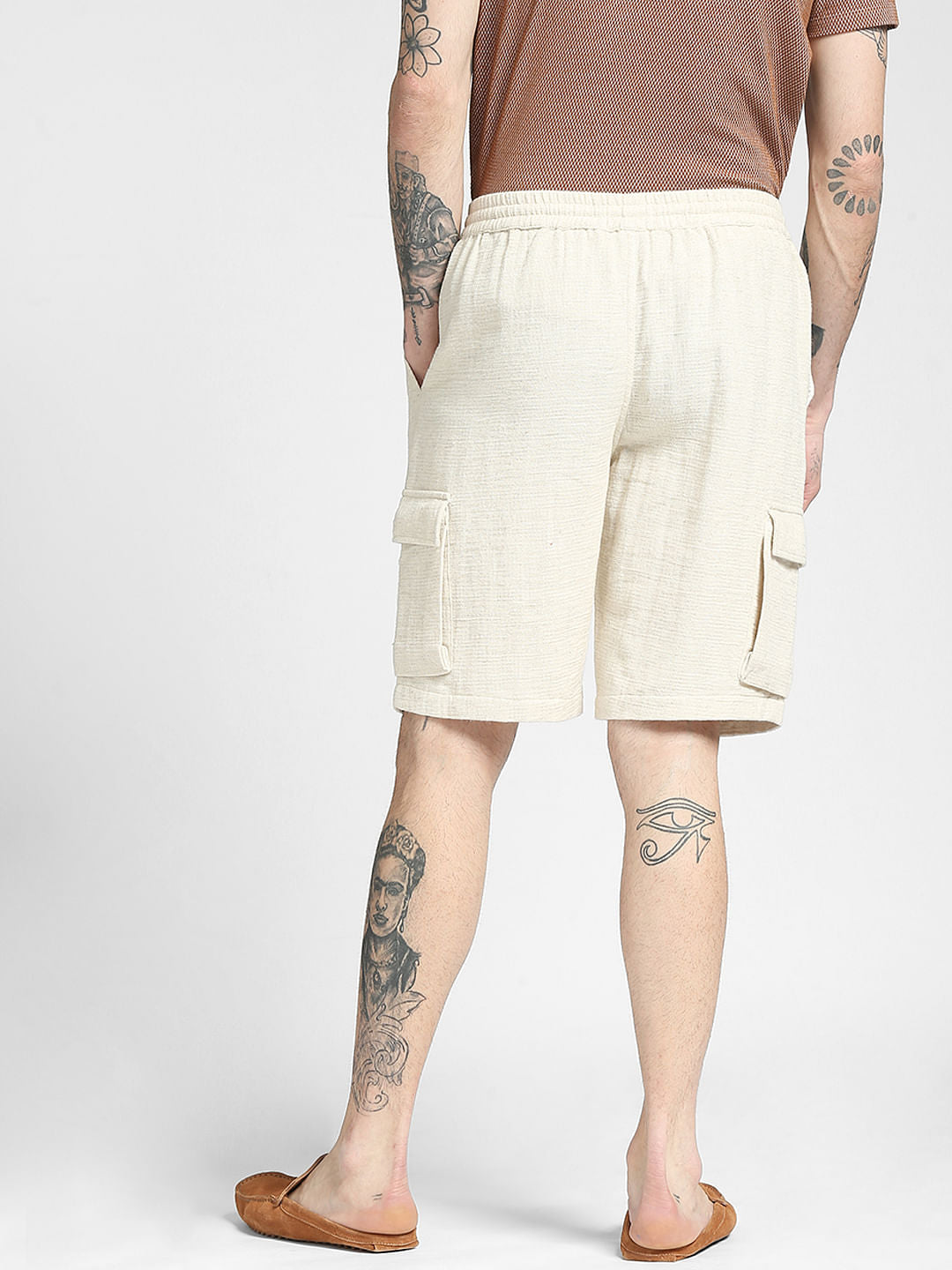 Beige Cargo Shorts