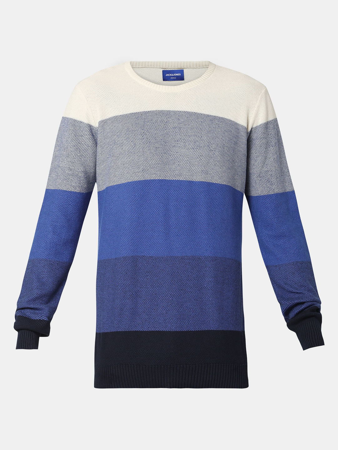 Blue Colourblocked Pullover