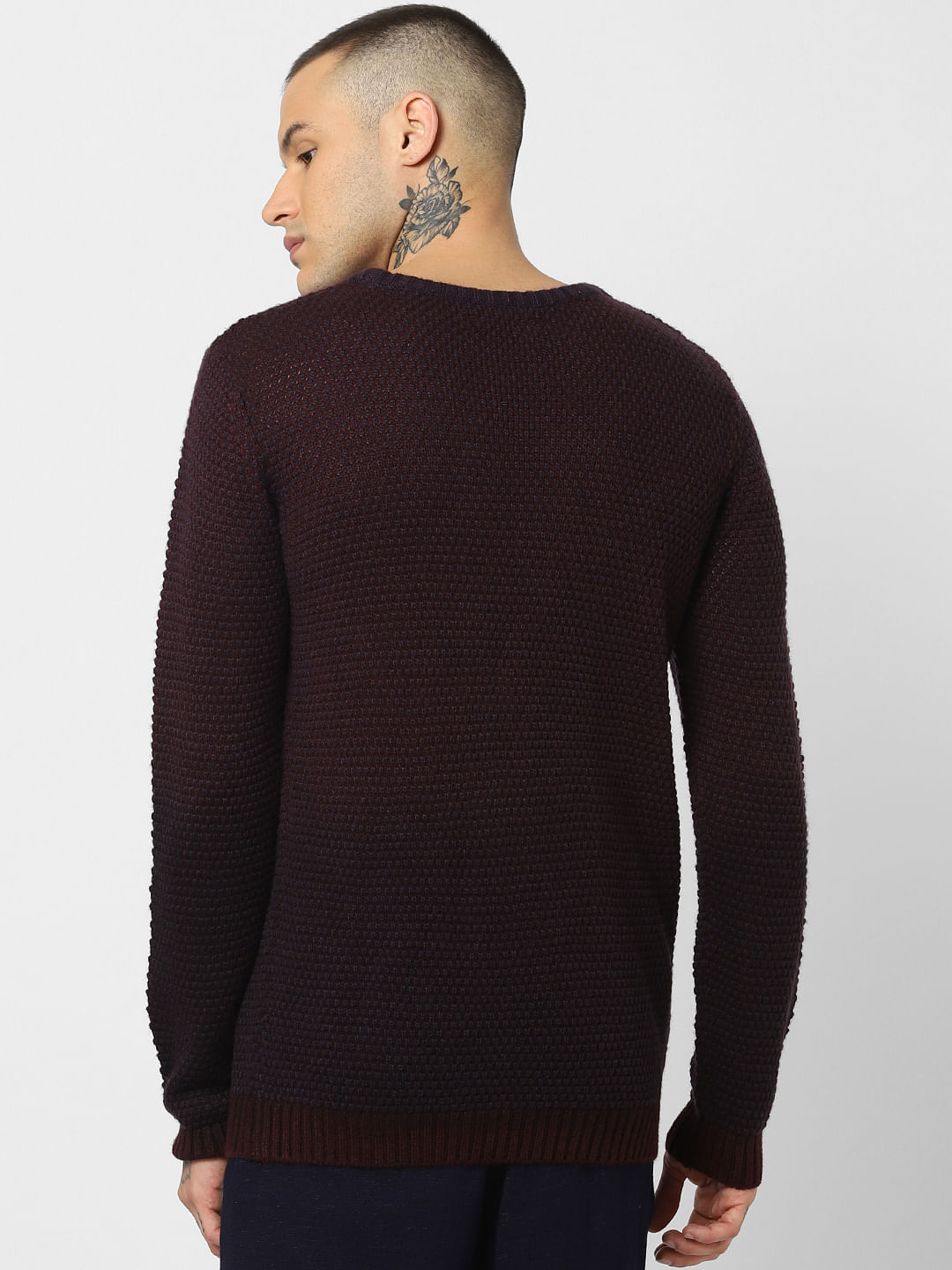 Burgundy Textured Pullover
