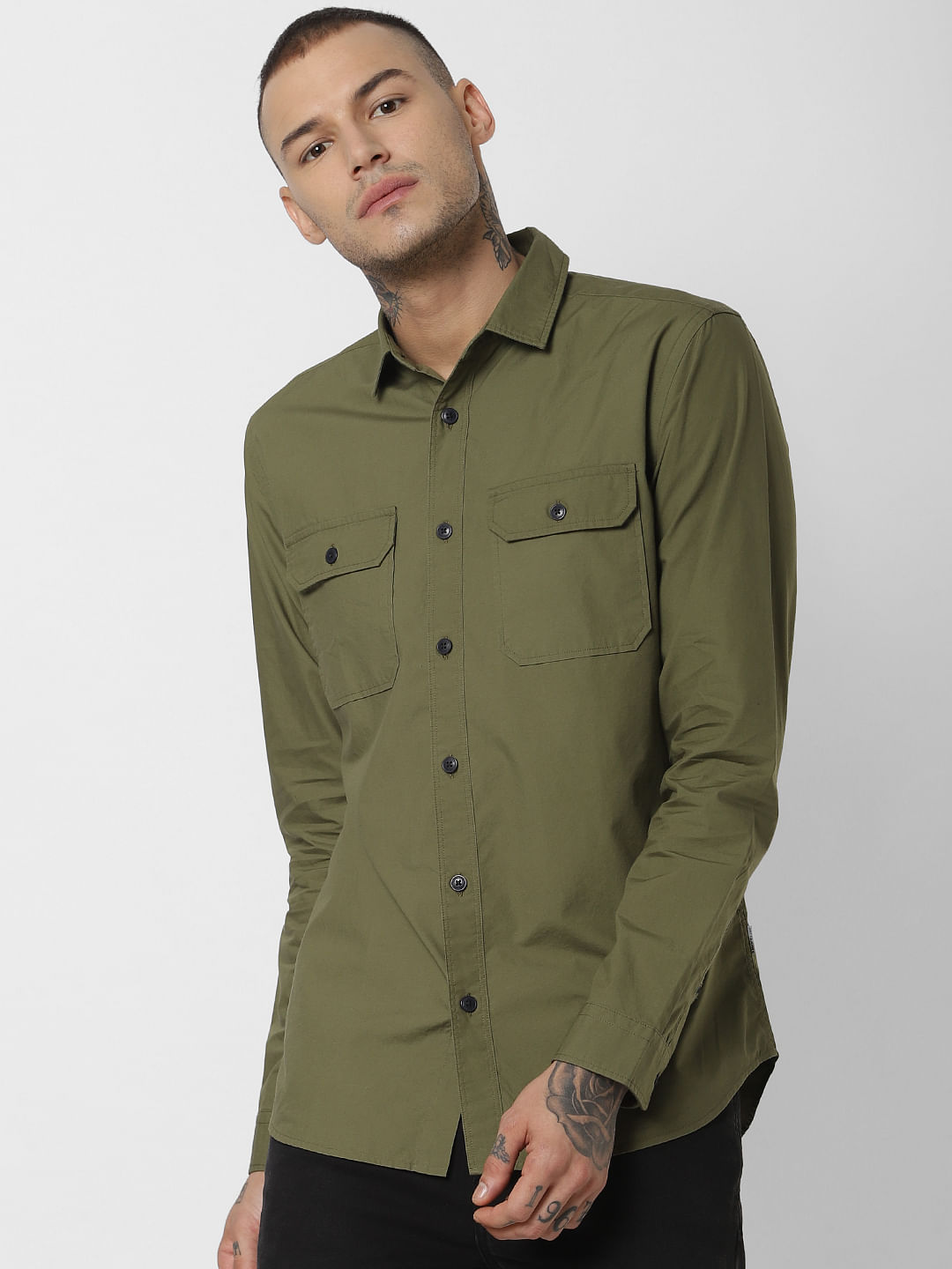 Green Full Sleeves Shirt - S