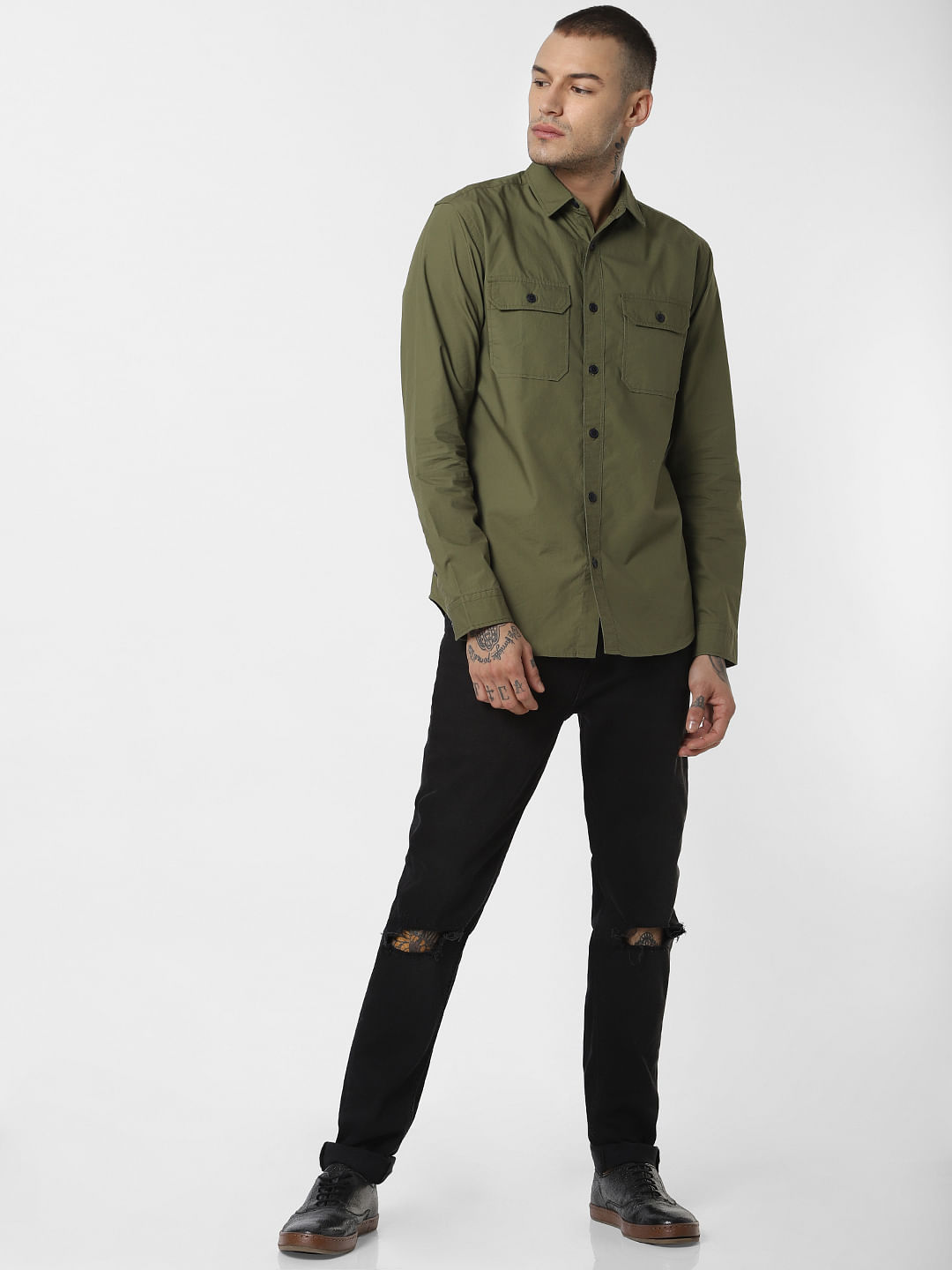 Green Full Sleeves Shirt