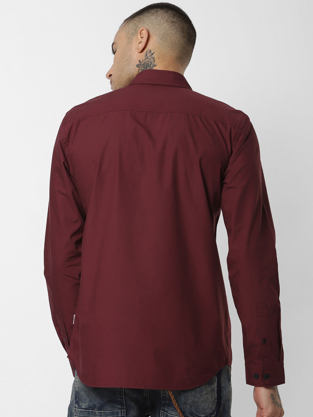 Burgundy Full Sleeves Shirt
