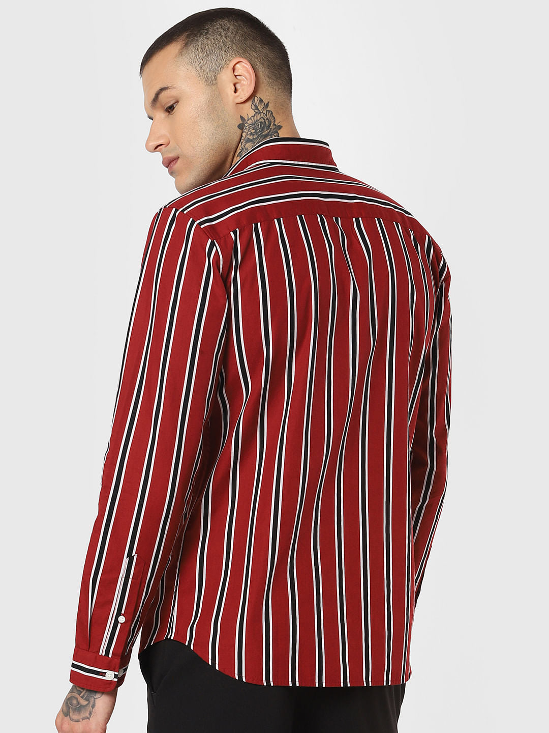 Red Striped Full Sleeves Shirt