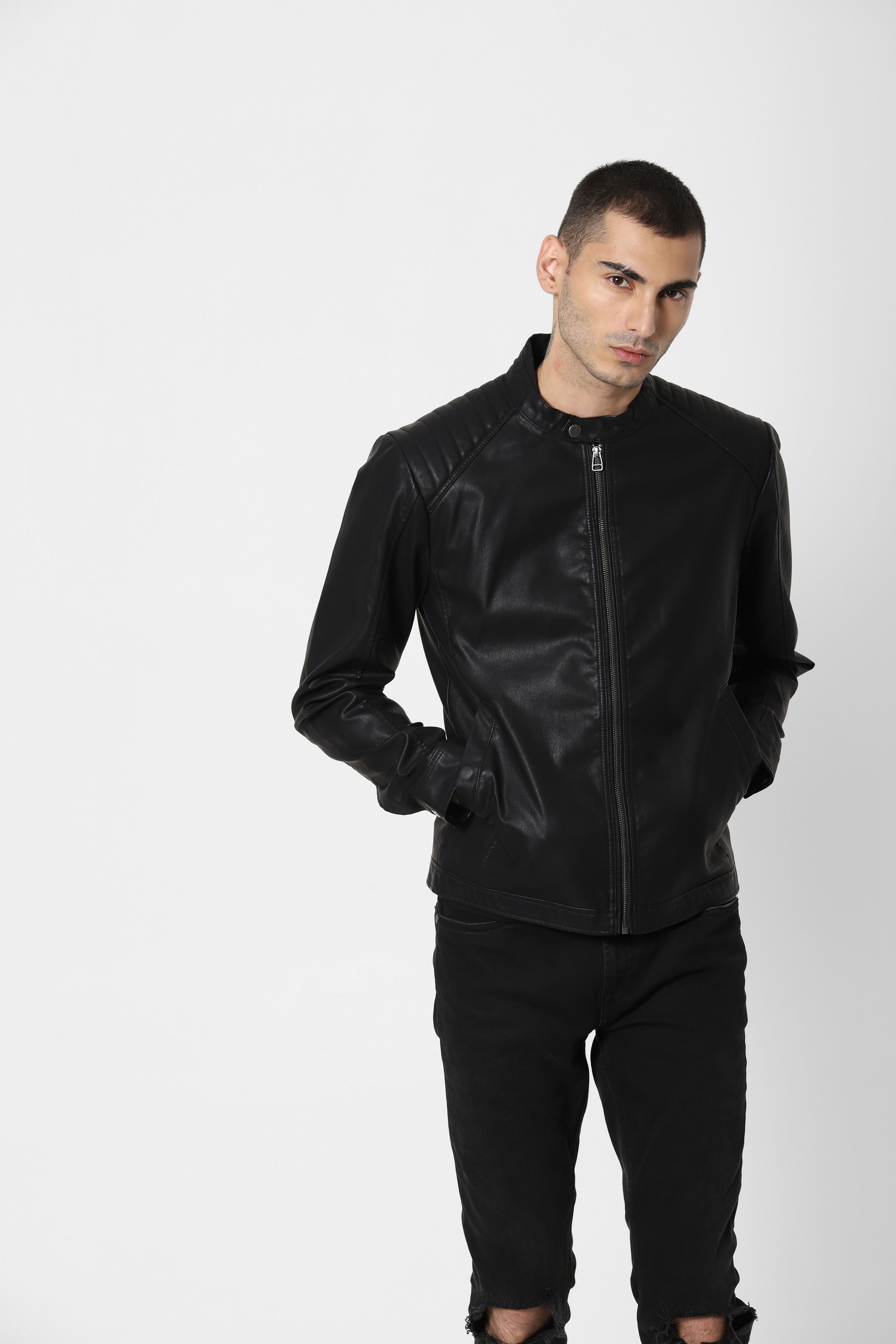 Black Pu Biker Jacket