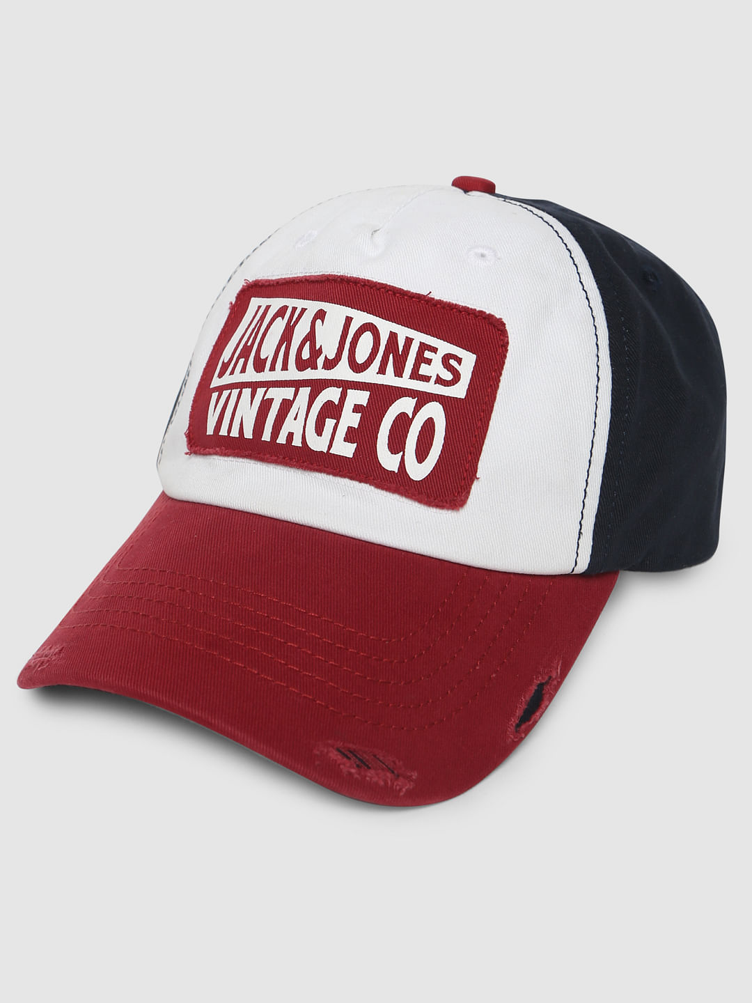 Red Colourblocked Baseball Cap - ONE