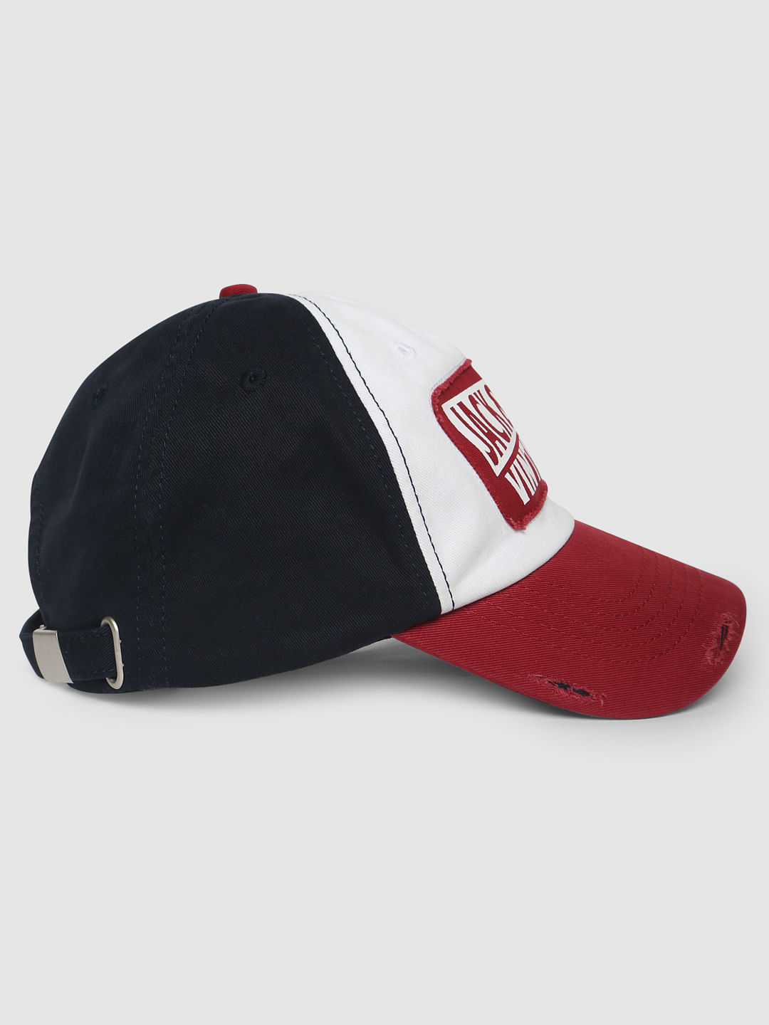 Red Colourblocked Baseball Cap