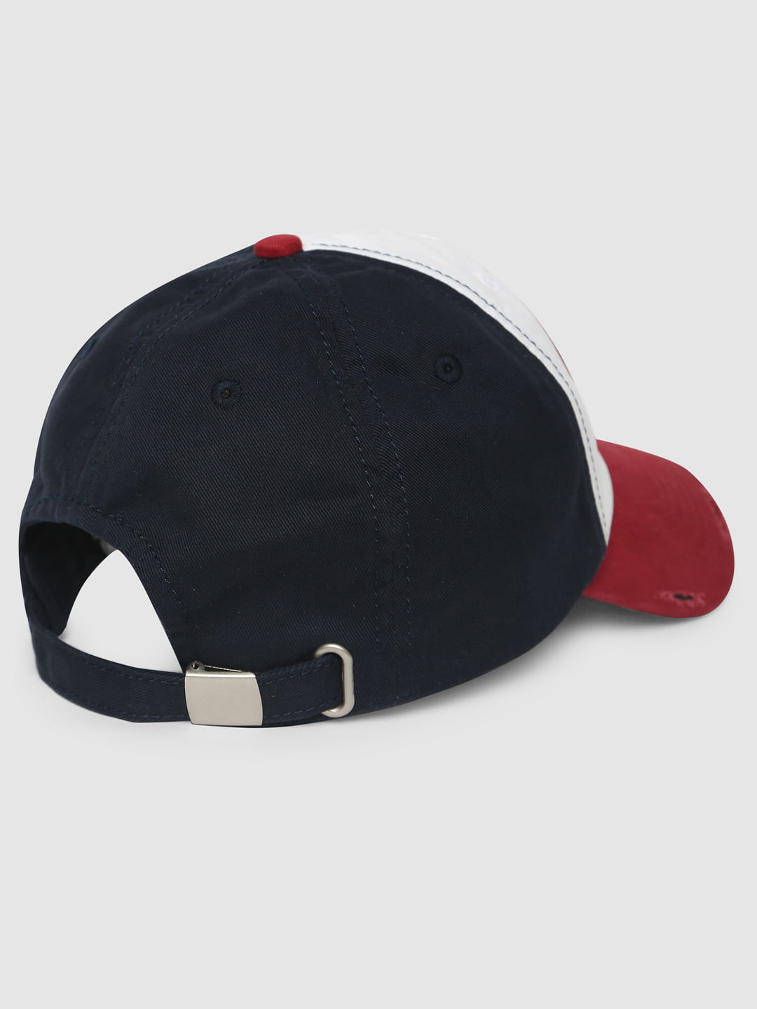 Red Colourblocked Baseball Cap