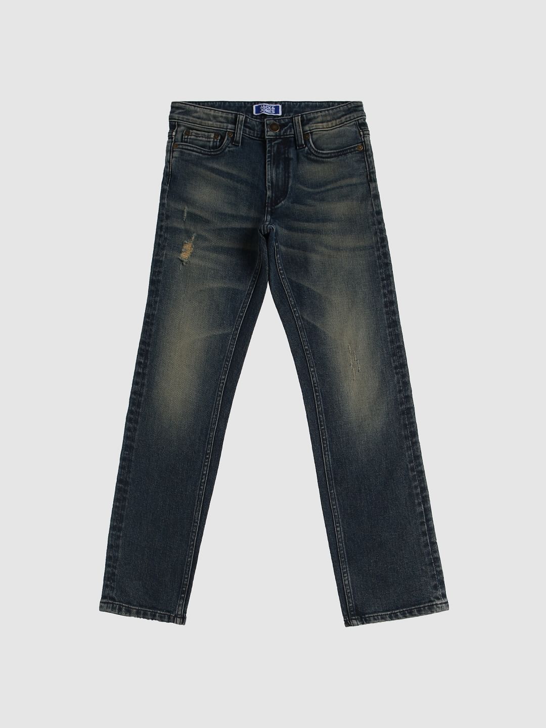 Boys Blue Mid Rise Faded Tim Slim Fit Jeans