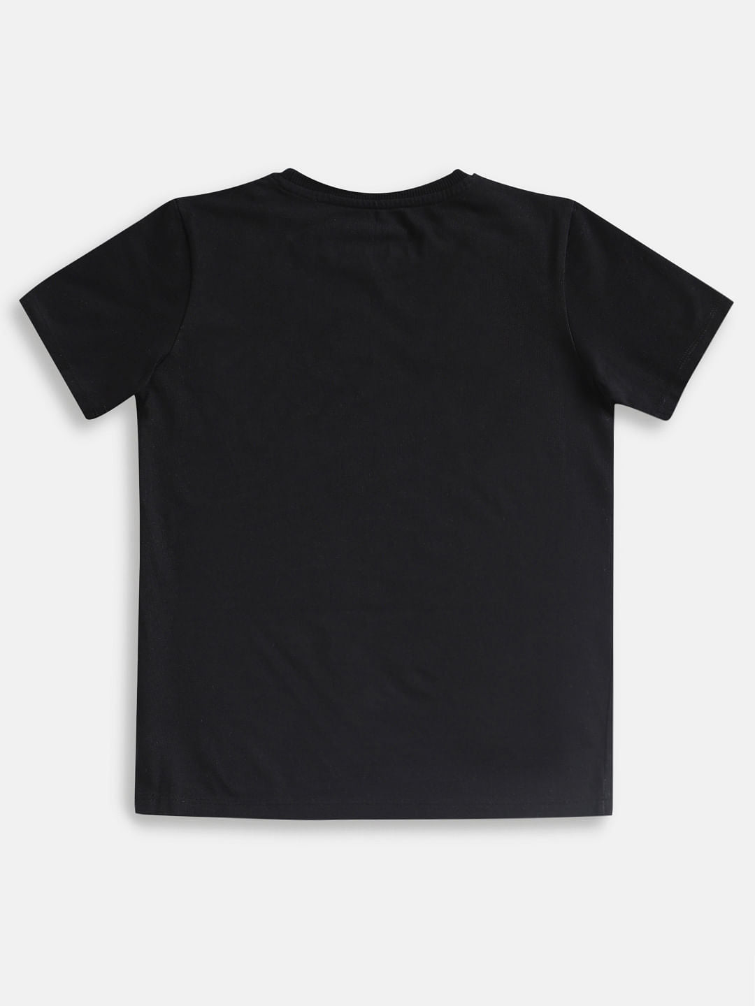 Boys Black Logo Print Crew Neck T-shirt