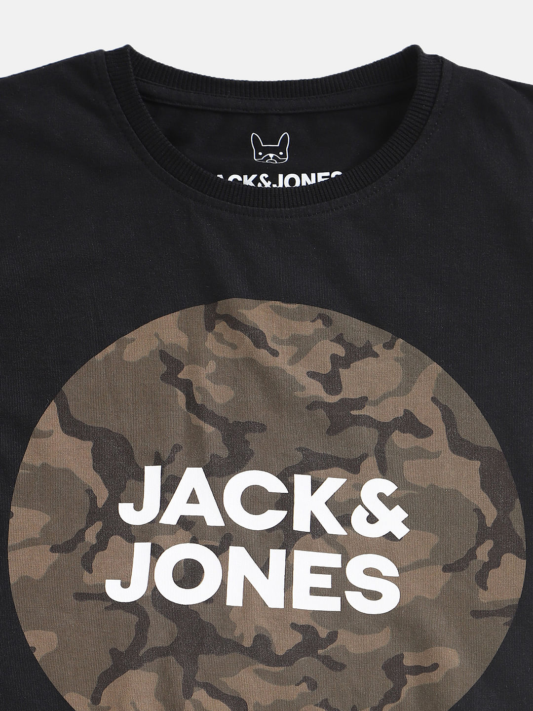 Boys Black Logo Print Crew Neck T-shirt