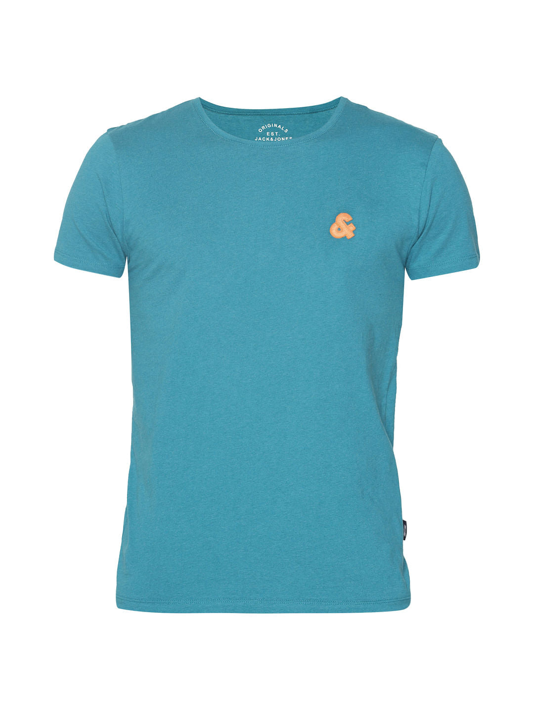 Blue Logo Print Crew Neck T-shirt