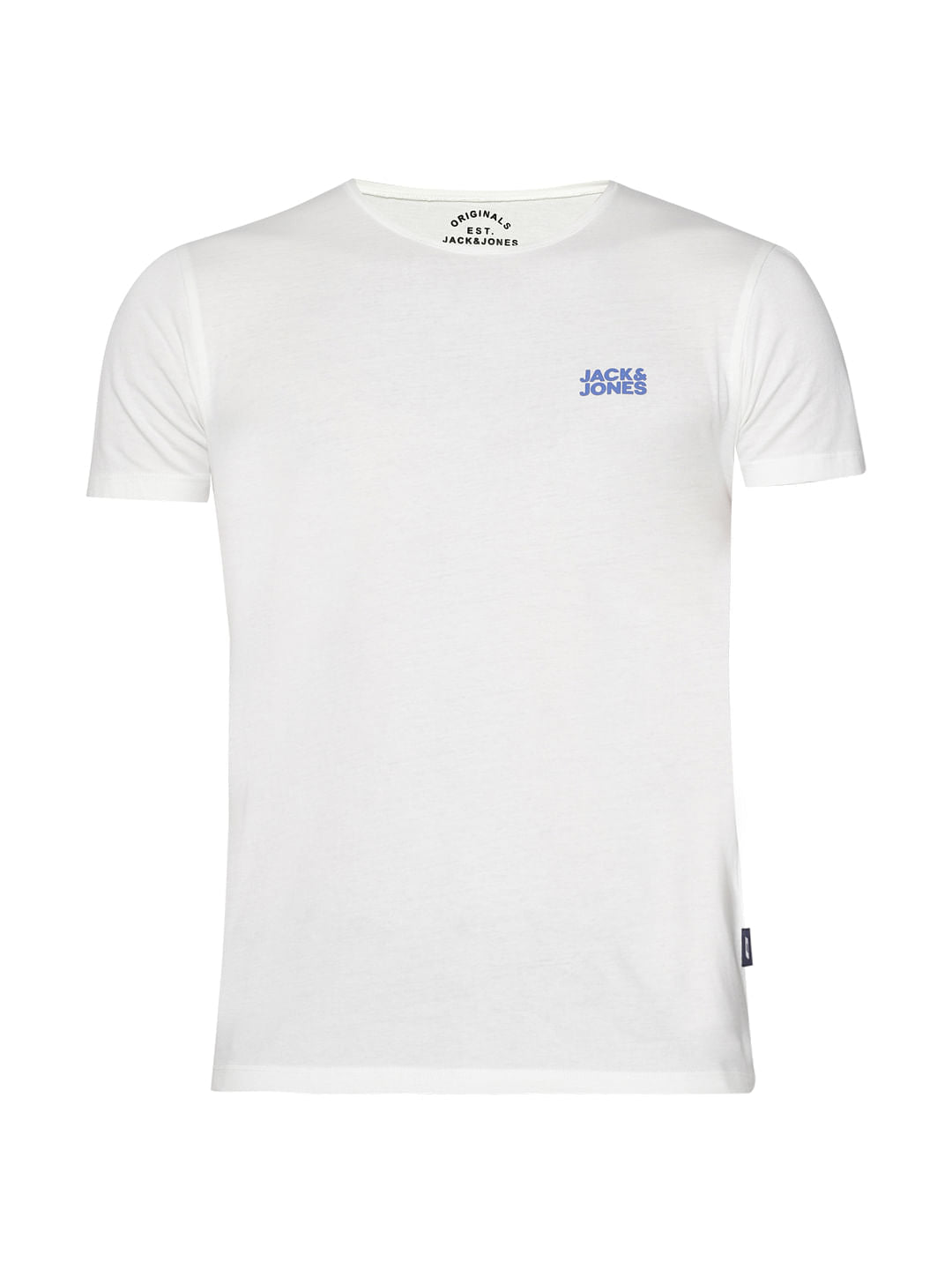 White Logo Print Crew Neck T-shirt