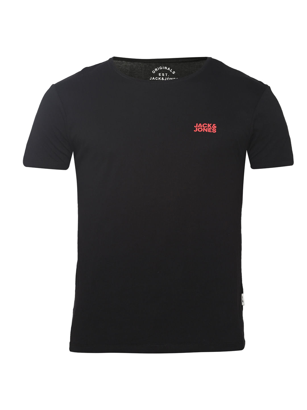 Black Logo Print Crew Neck T-shirt