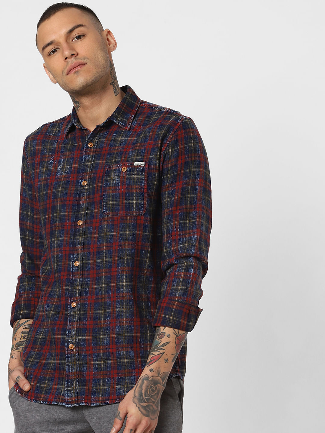 Red Check Full Sleeves Shirt