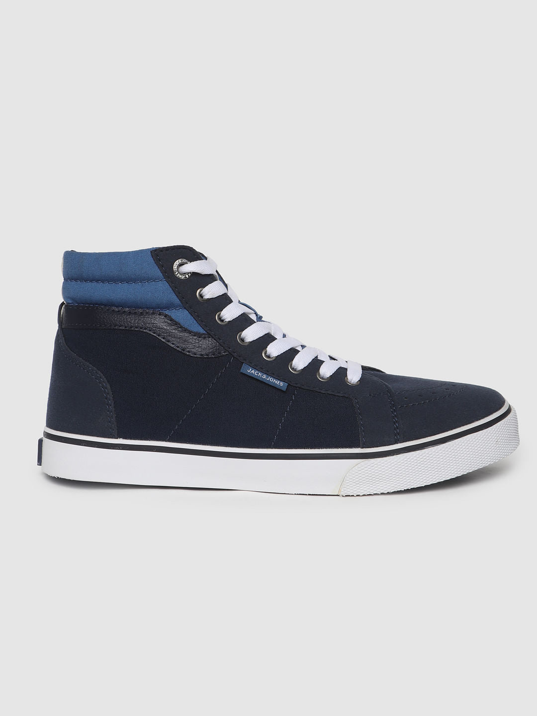Navy Blue High-Top Sneakers