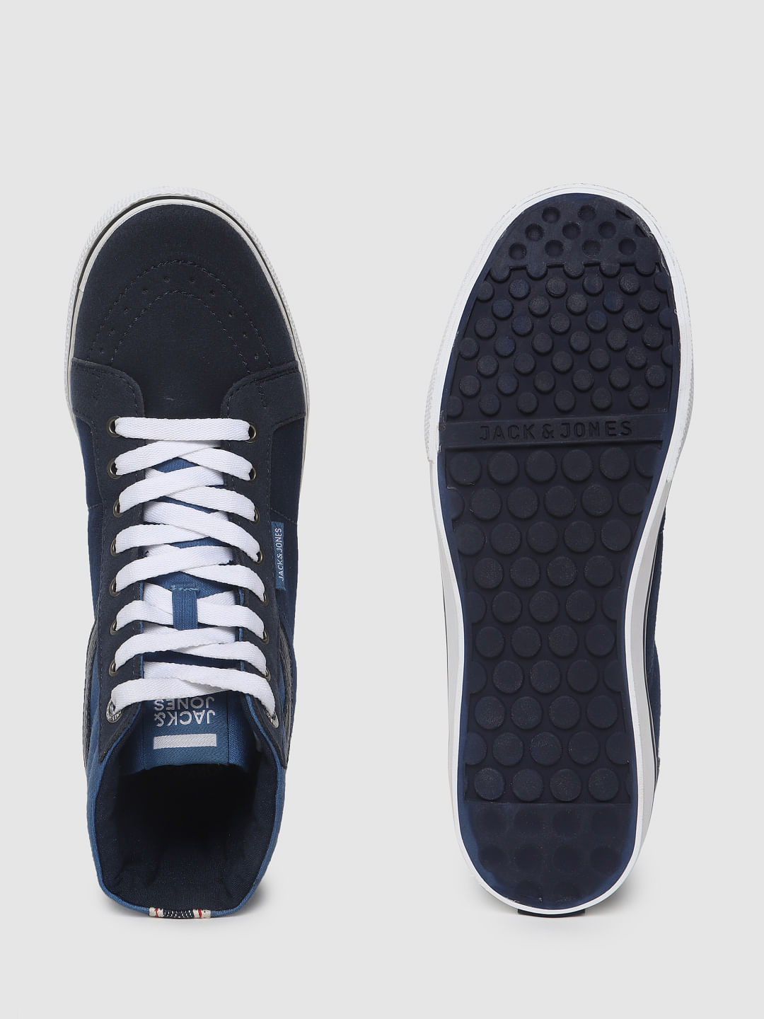 Navy Blue High-Top Sneakers