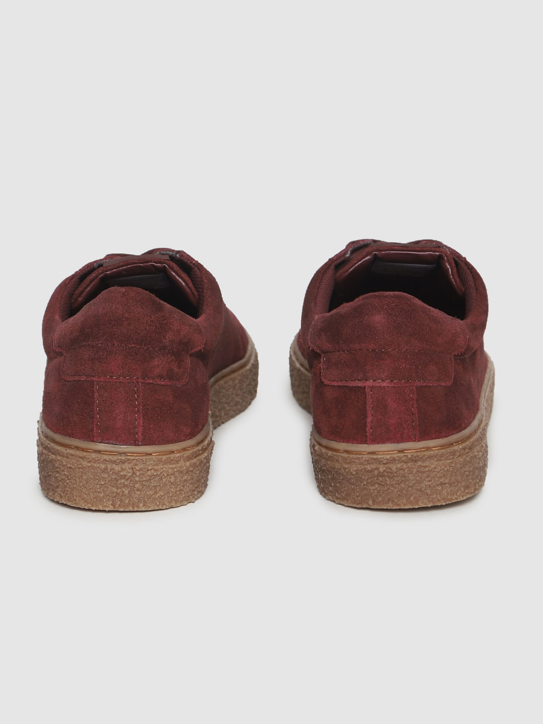 Dark Red Suede Sneakers