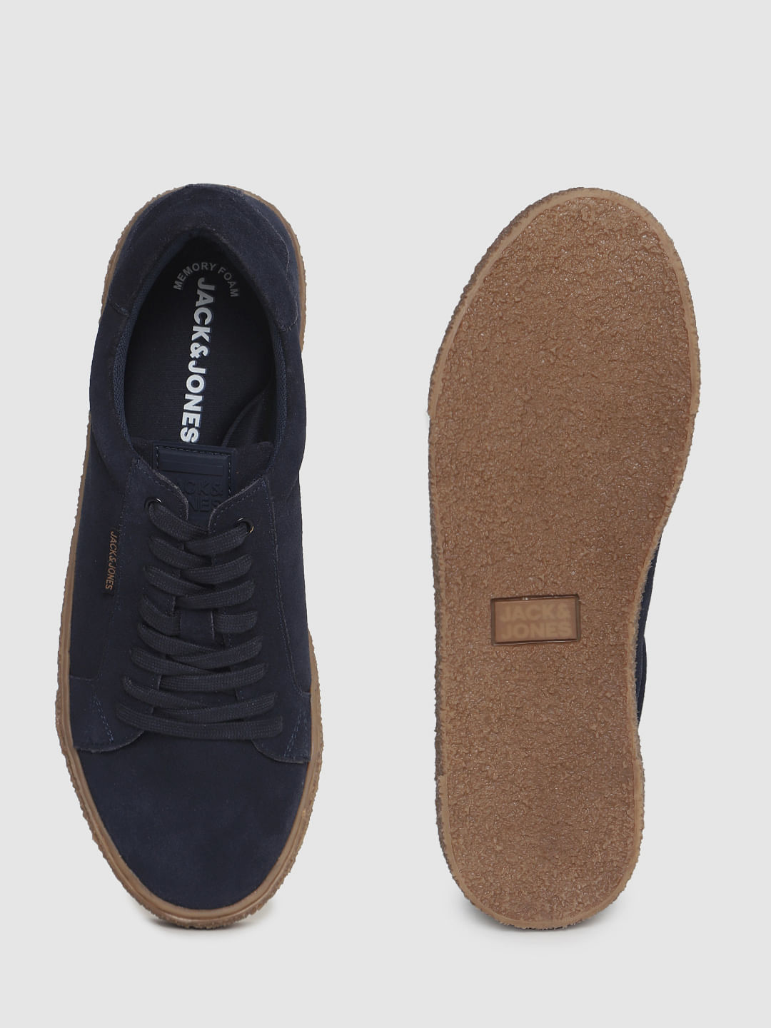 Navy Blue Suede Sneakers