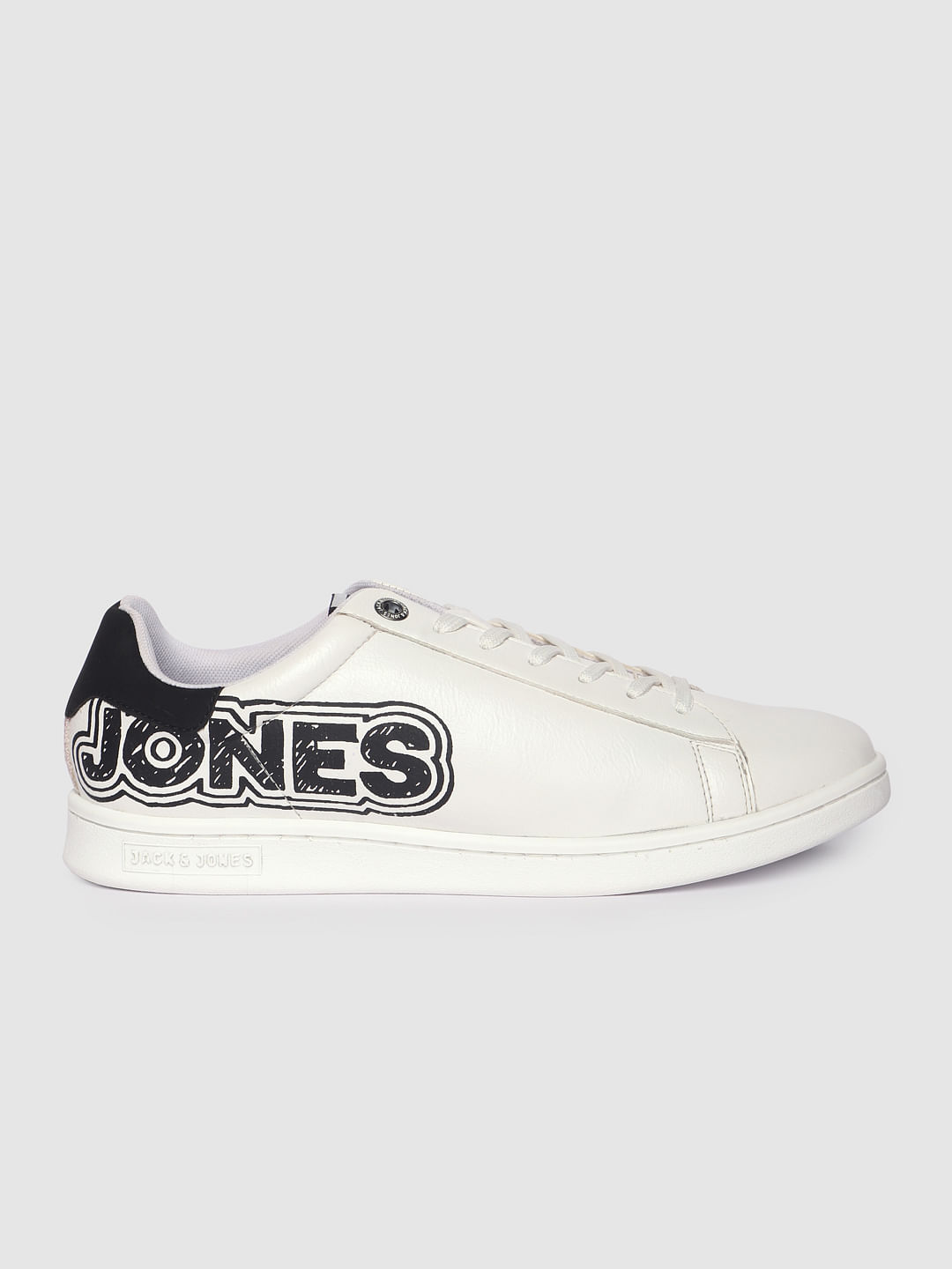 White Logo Print Pu Sneakers - 6