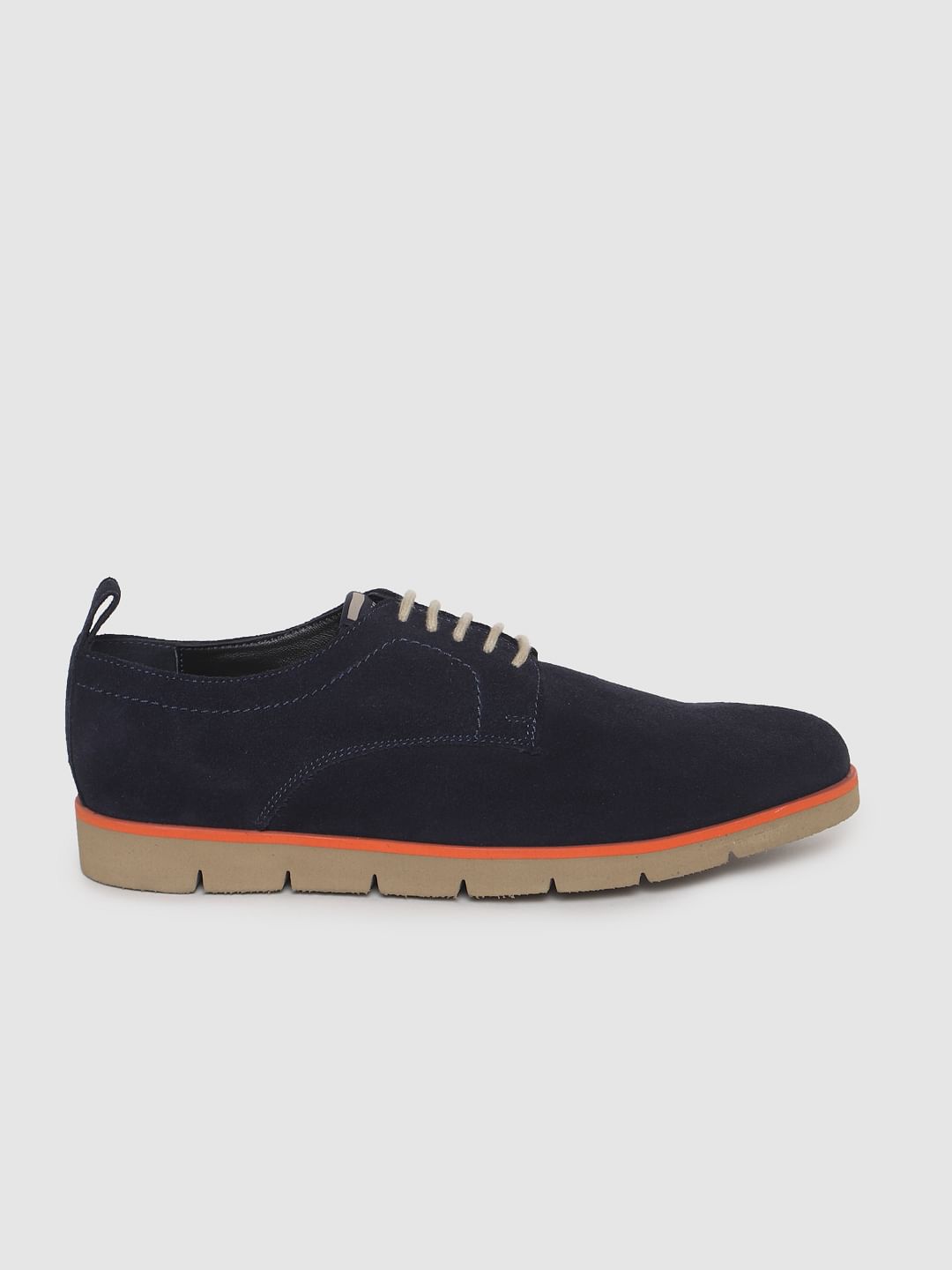 Navy Blue Suede Formal Shoes - 6