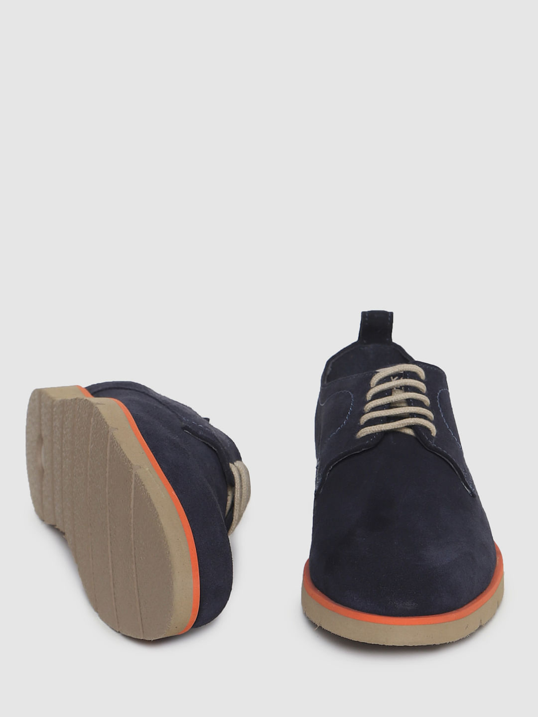 Navy Blue Suede Formal Shoes