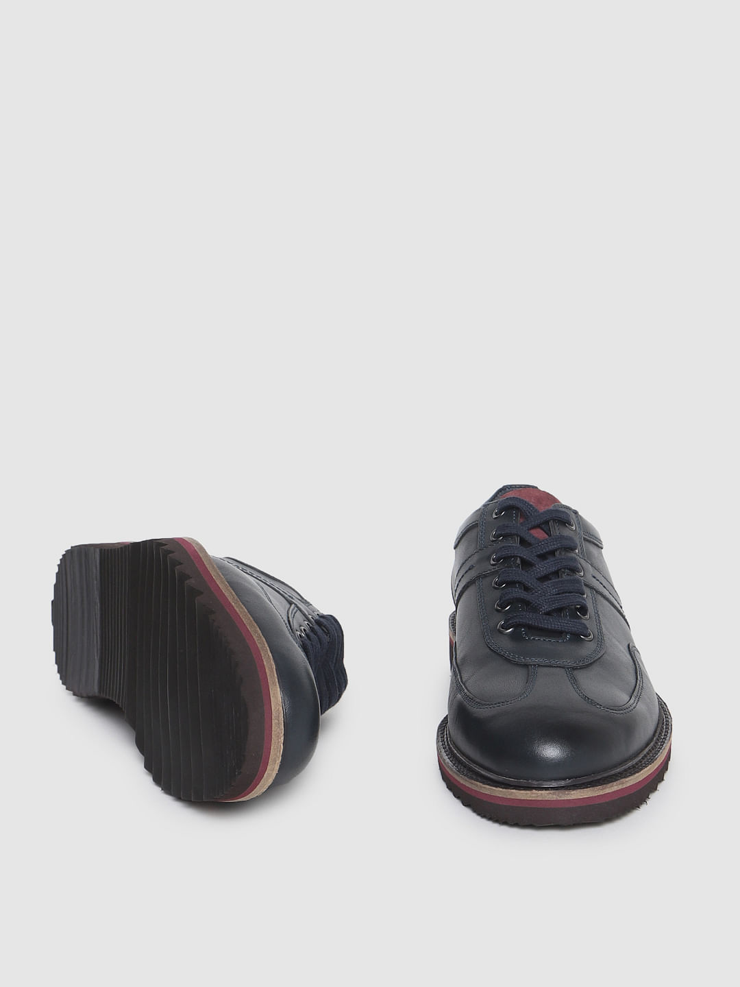 Navy Blue Leather Formal Shoes